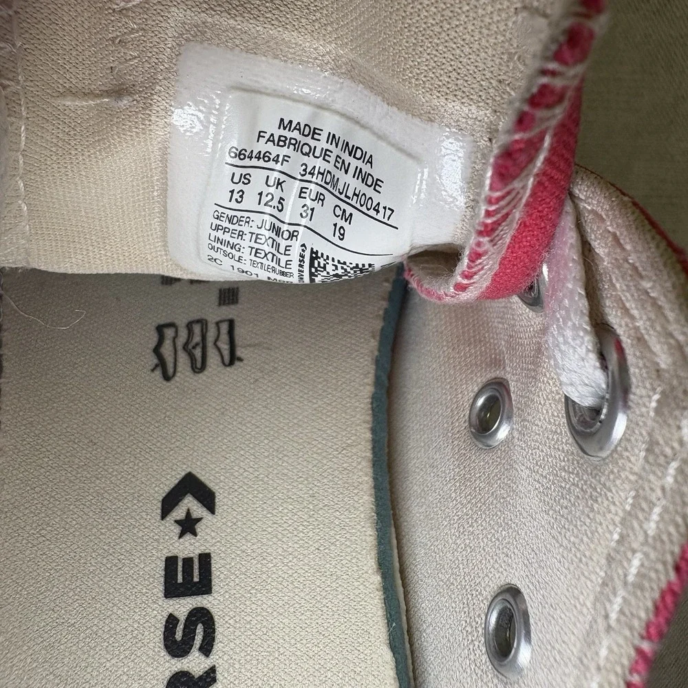 Converse Chuck Taylor‎ All Star Ox Youth Size 13 Shoes Pink Sneakers 370407F